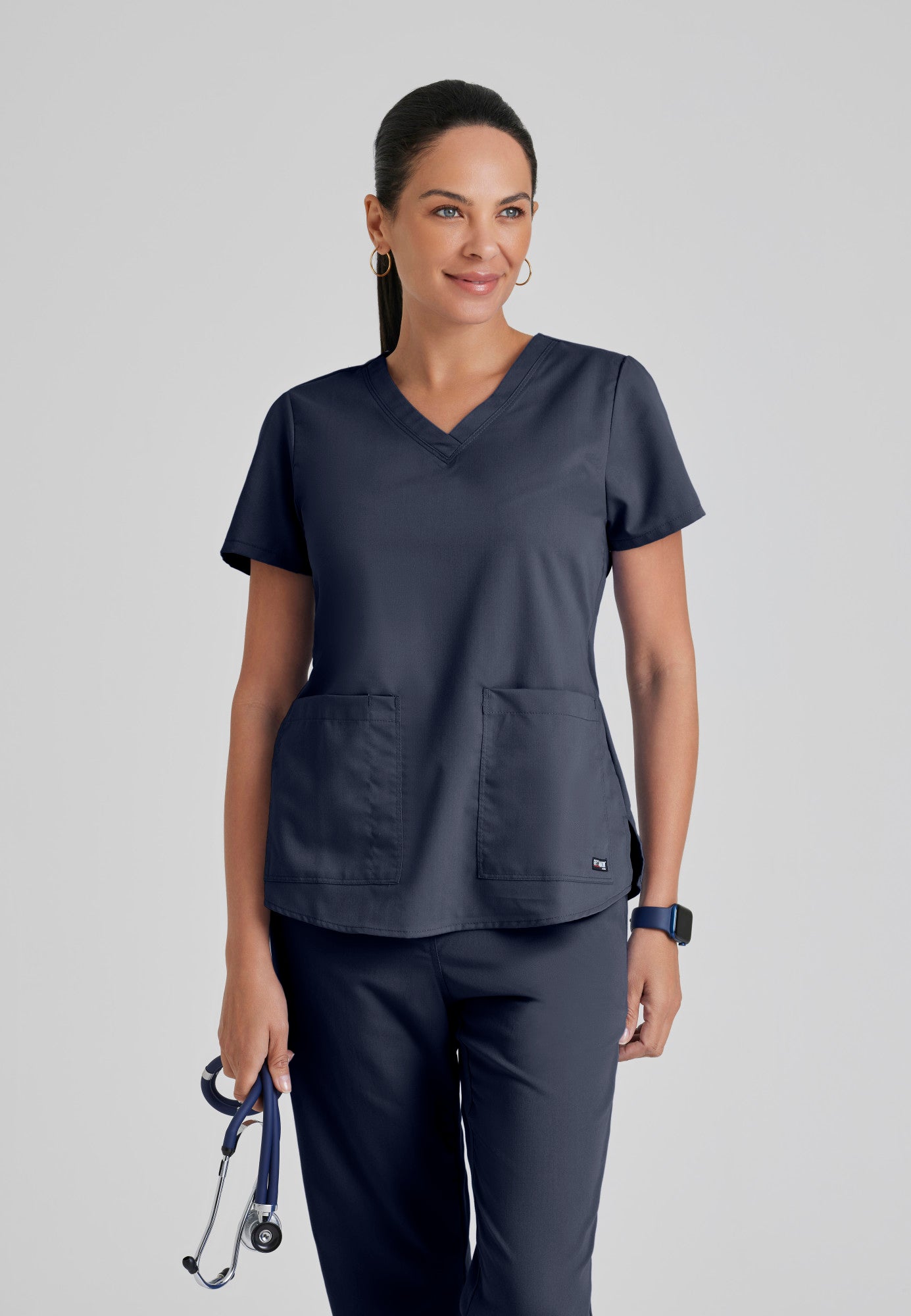 Aubrey Top - Steel - Grey's Anatomy Scrubs